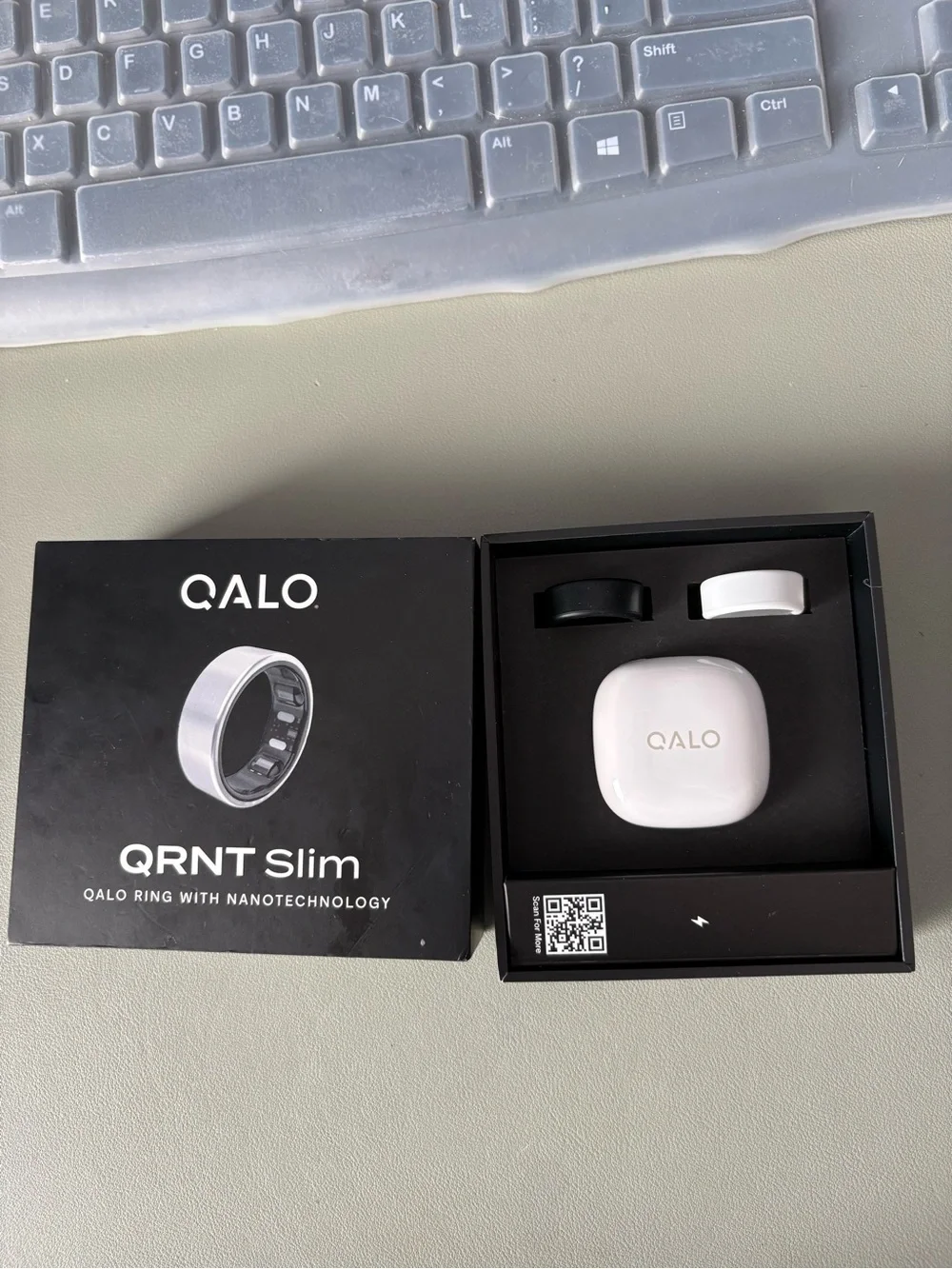 QALO QRNT SLIM Smart Ring Silver sz 7